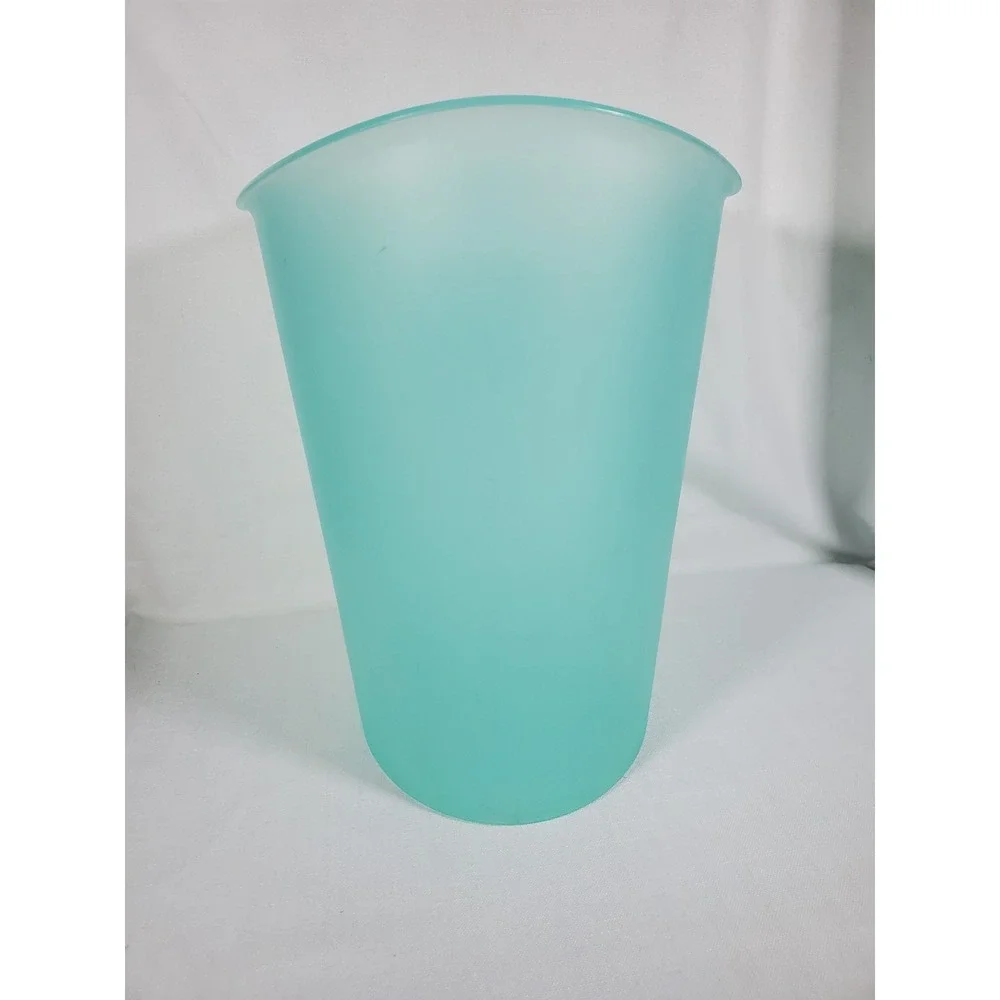 Sterilite Frosted Teal Blue Oval Wastebasket Small Trash Can Bathroom Office Y2K